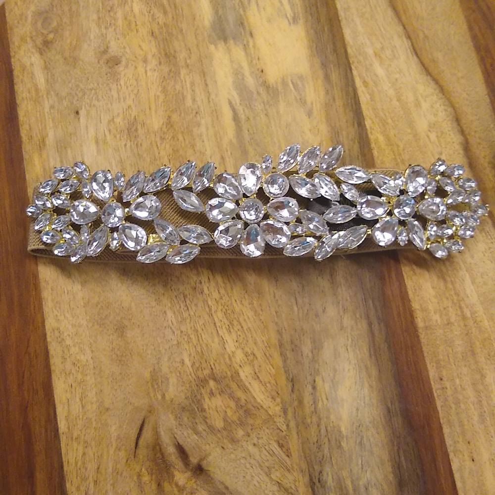 Elastic Rhinestone Belt